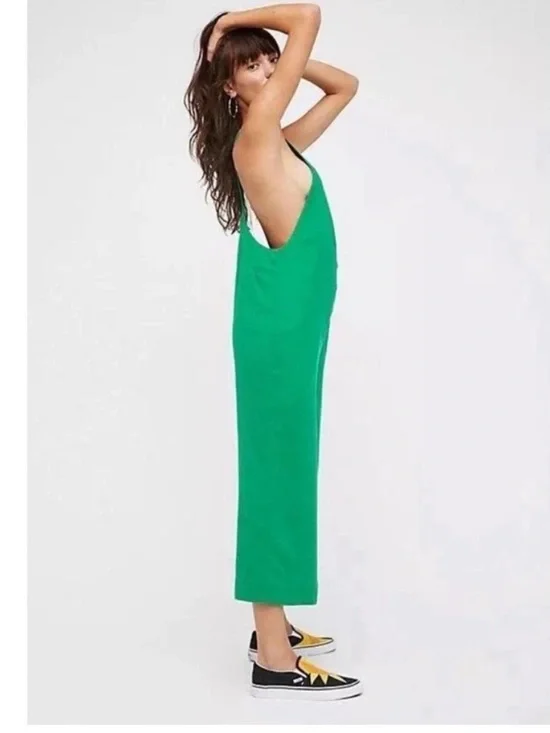 Free People On The Run Jumpsuit- Kelly Green- Size XS - Picture 2 of 14